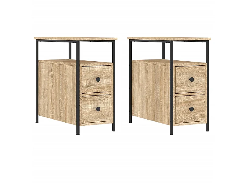 Tables de chevet 2 pcs chêne sonoma 30x60x60 cm bois ingénierie
