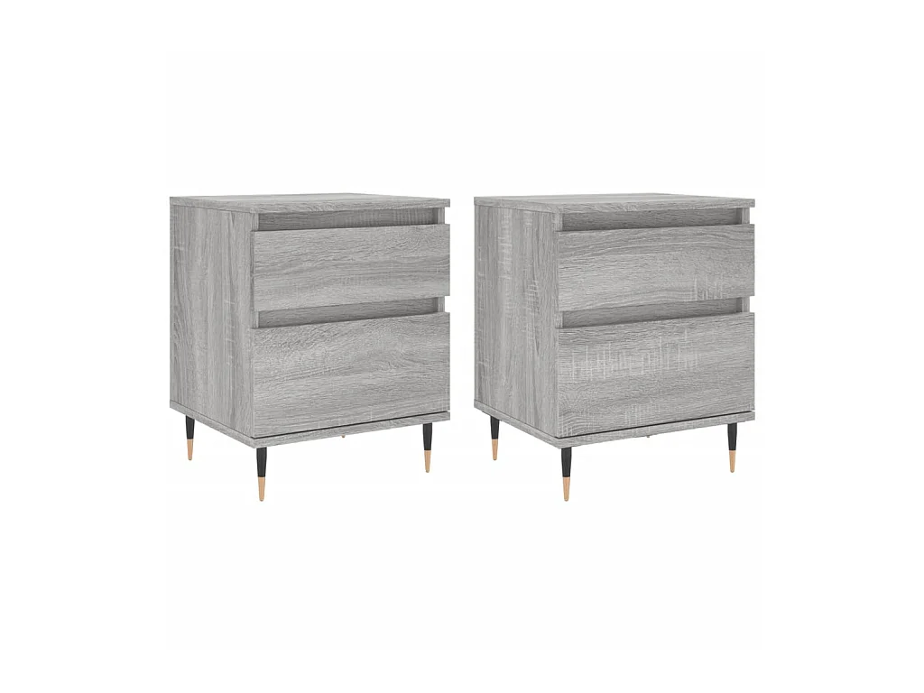 Tables de chevet 2 pcs sonoma gris 40x35x50 cm bois ingénierie