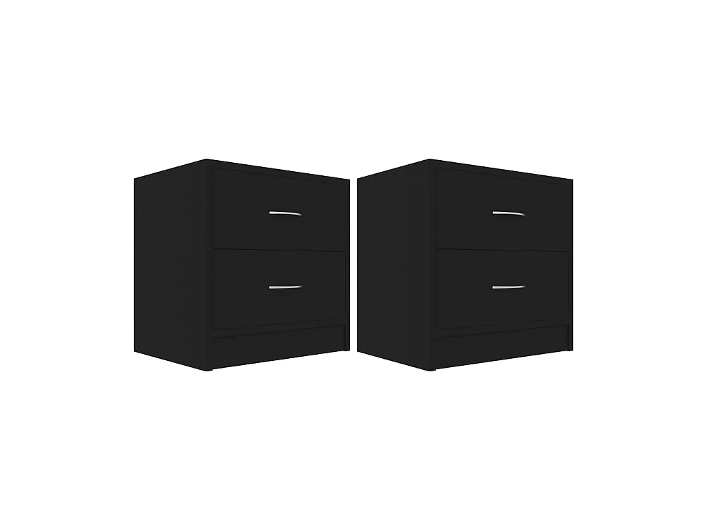 Comodini 2 pz Nero 40 x 30 x 40 cm Truciolare