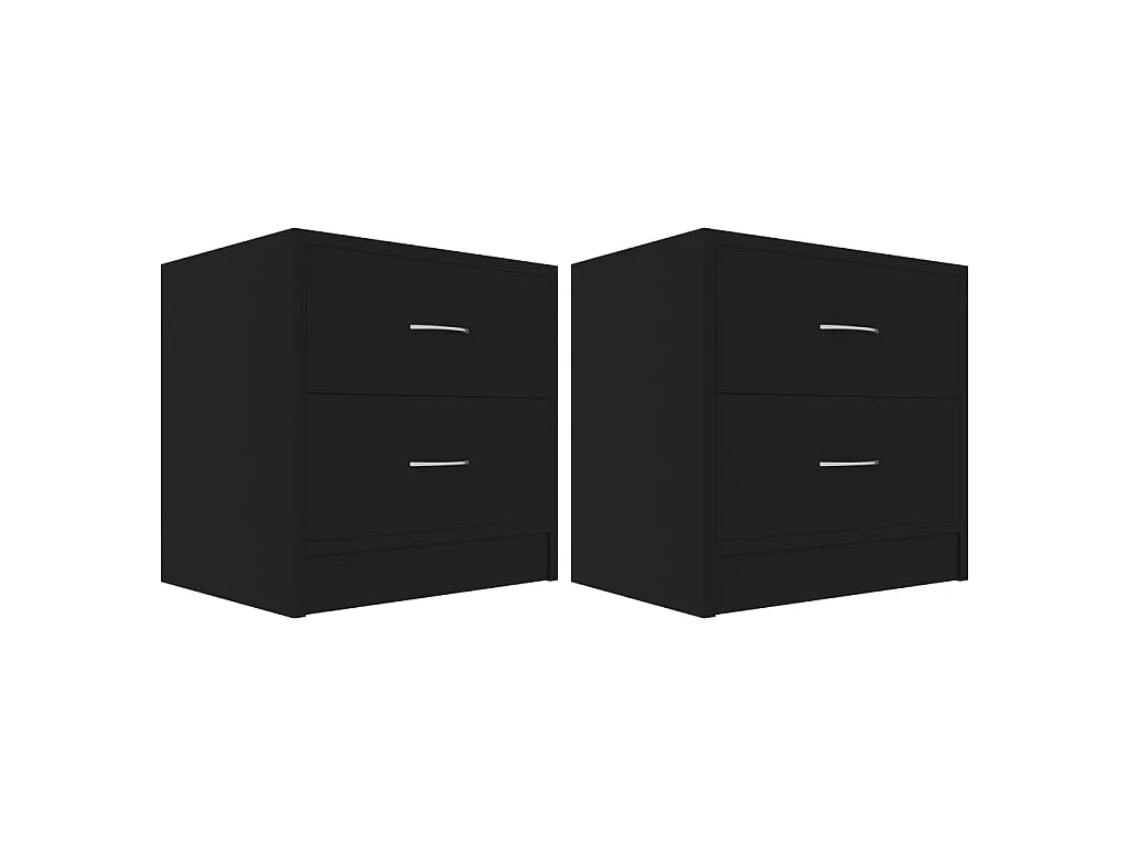 Comodini 2 pz Nero 40 x 30 x 40 cm Truciolare