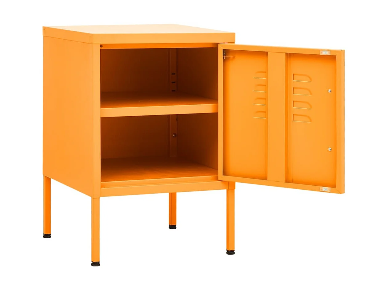 Table de chevet Jaune moutarde 35x35x51 cm Acier