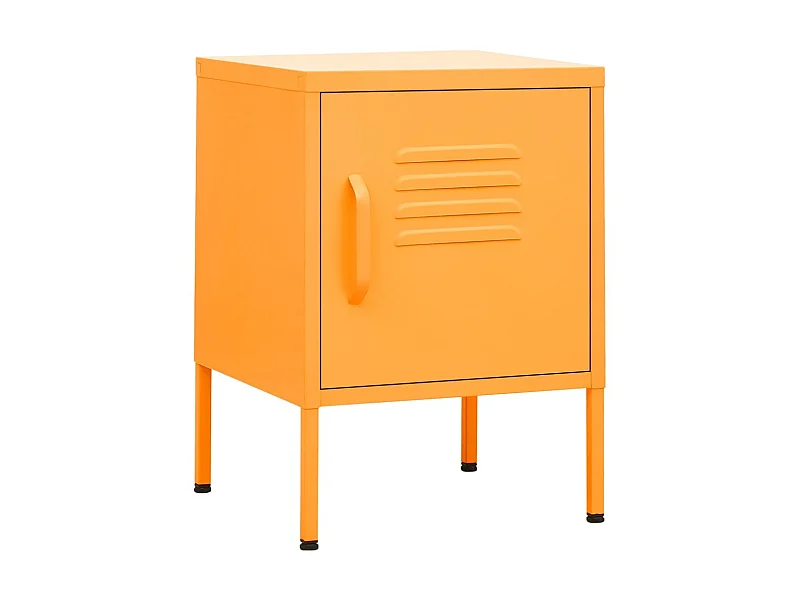 Table de chevet Jaune moutarde 35x35x51 cm Acier