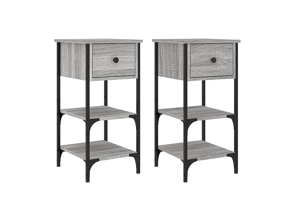 Tables de chevet 2 pcs sonoma gris 34x36x70 cm bois ingénierie