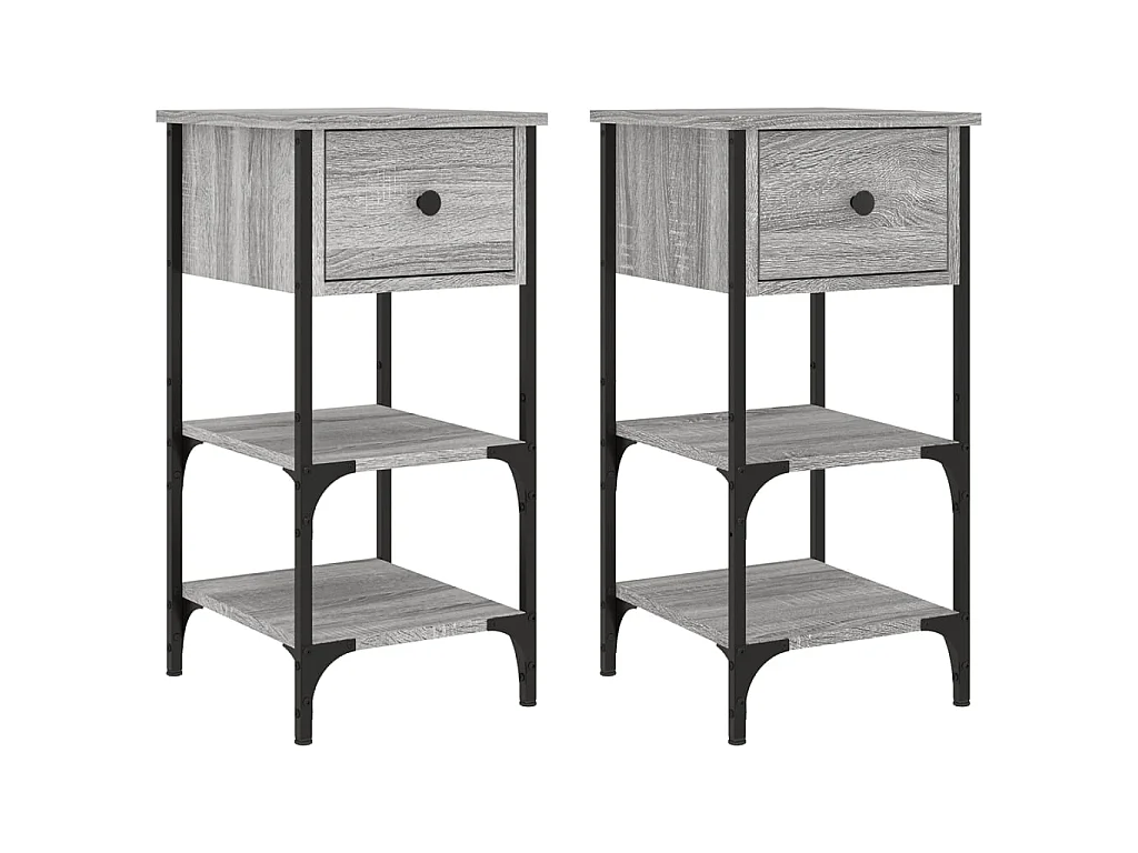 Tables de chevet 2 pcs sonoma gris 34x36x70 cm bois ingénierie