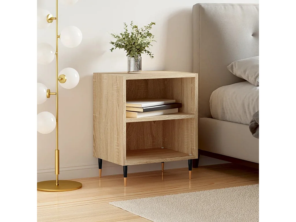 Table de chevet chêne sonoma 40x30x50 cm bois d'ingénierie