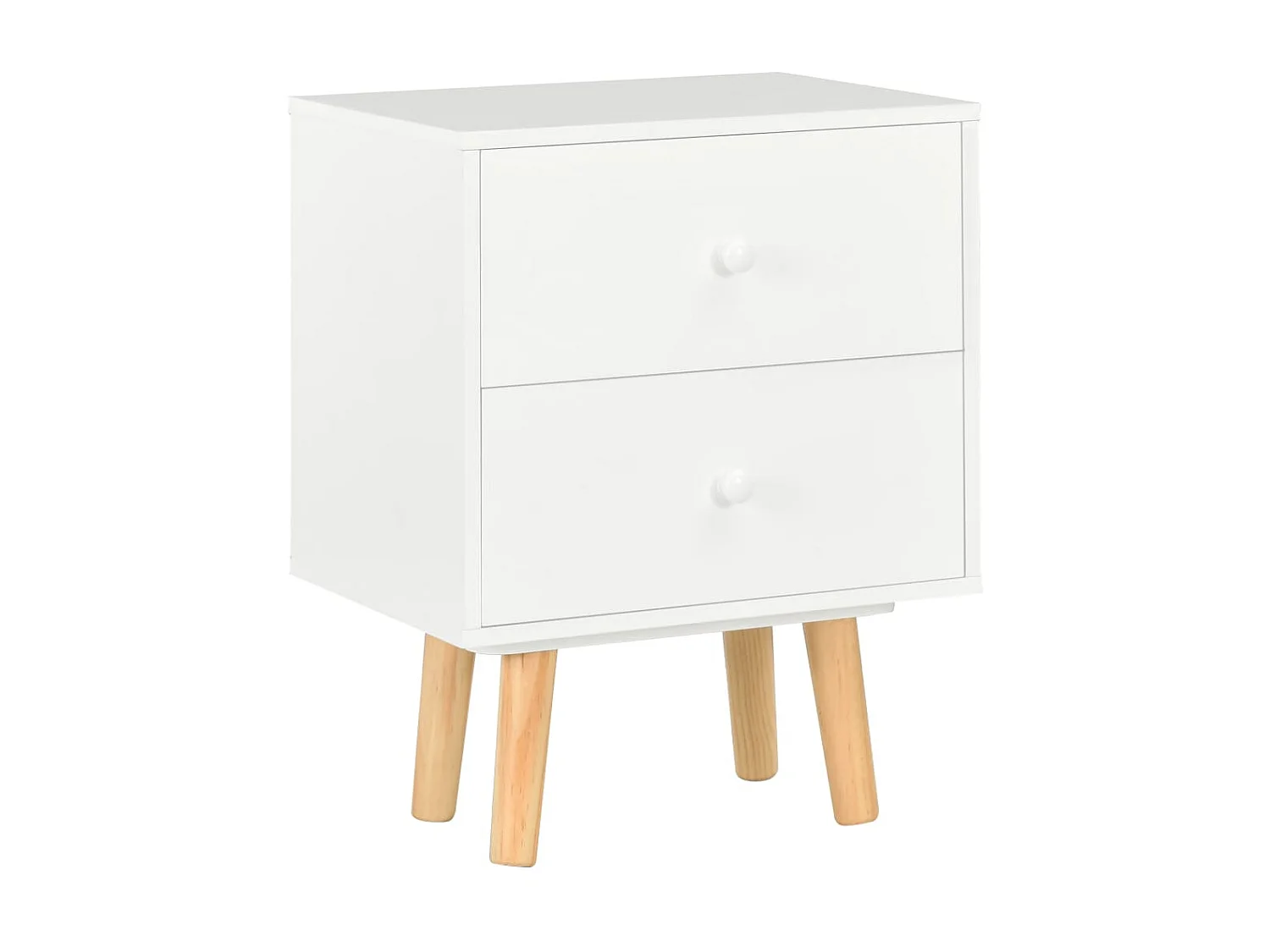 Nachtkastjes 2 stuks Wit 40 x 30 x 50 cm Massief grenen