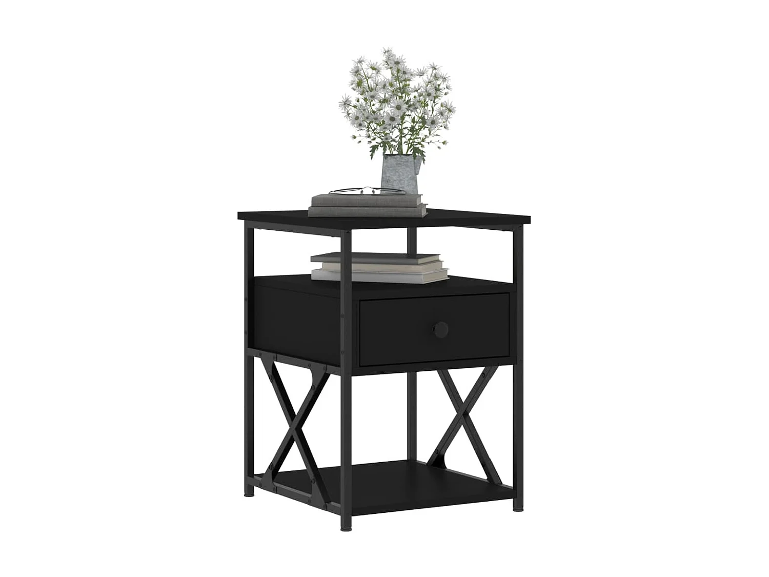 Tables de chevet 2 pcs noir 40x42x55 cm bois d’ingénierie