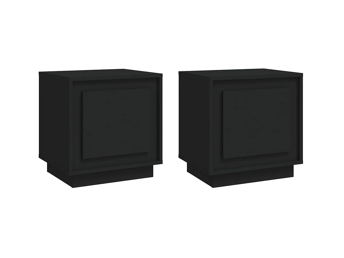 Tables de chevet 2 pcs noir 44x35x45 cm bois d'ingénierie
