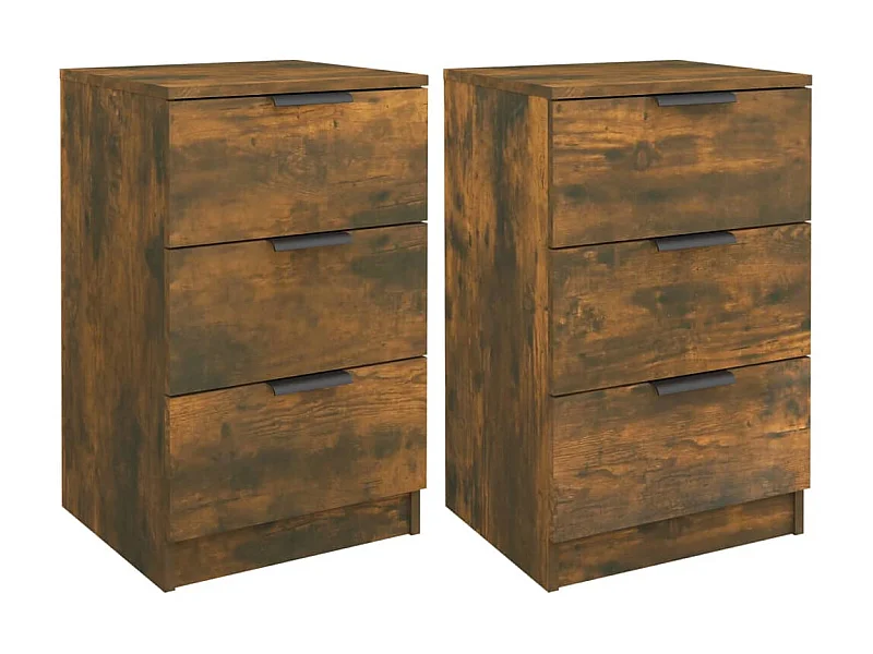 Mesas de cabeceira 2 peças Carvalho fumado 40x36x65 cm