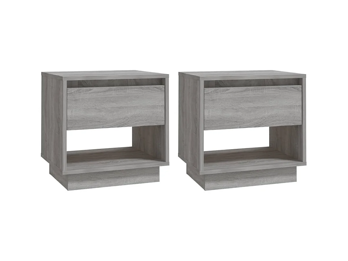 Tables de chevet 2 pcs Sonoma gris 45x34x44 cm Aggloméré