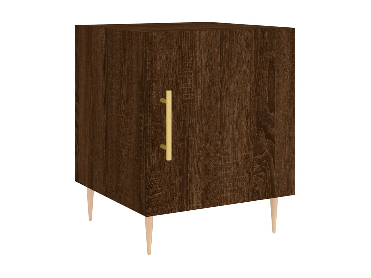 Mesa de cabeceira em carvalho castanho 40x40x50 cm madeira trabalhada