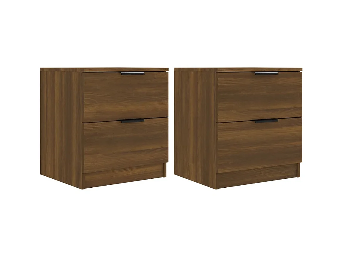 Comodini 2 pz. Rovere marrone MDF