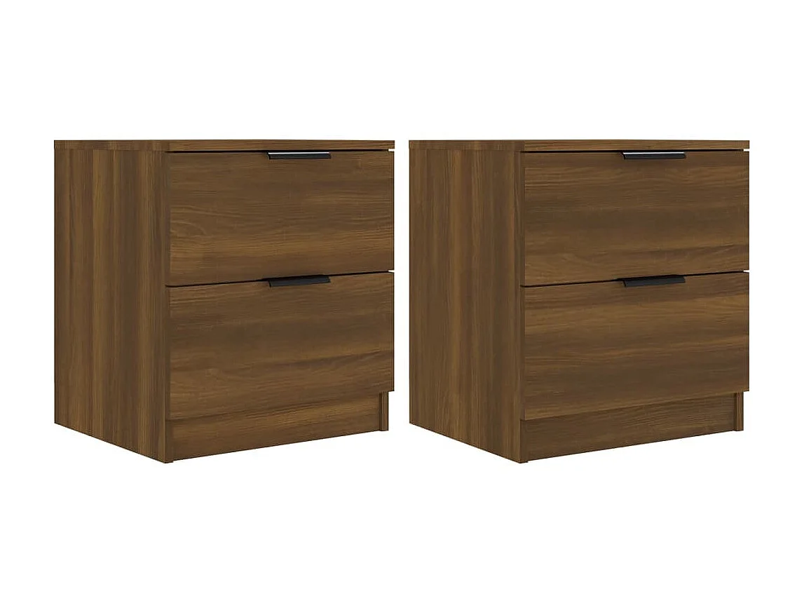 Nachtkastjes 2 stuks Bruin eiken Bewerkt hout