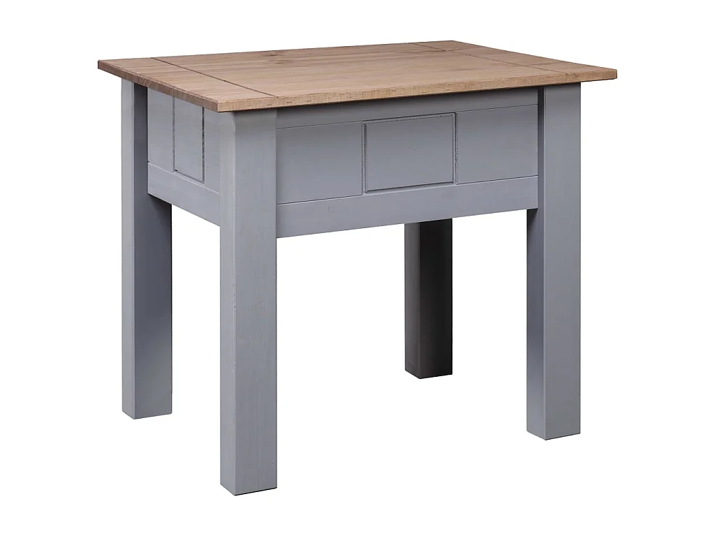 Table de chevet Gris 50,5x50,5x52,5 cm Pin Gamme Panama