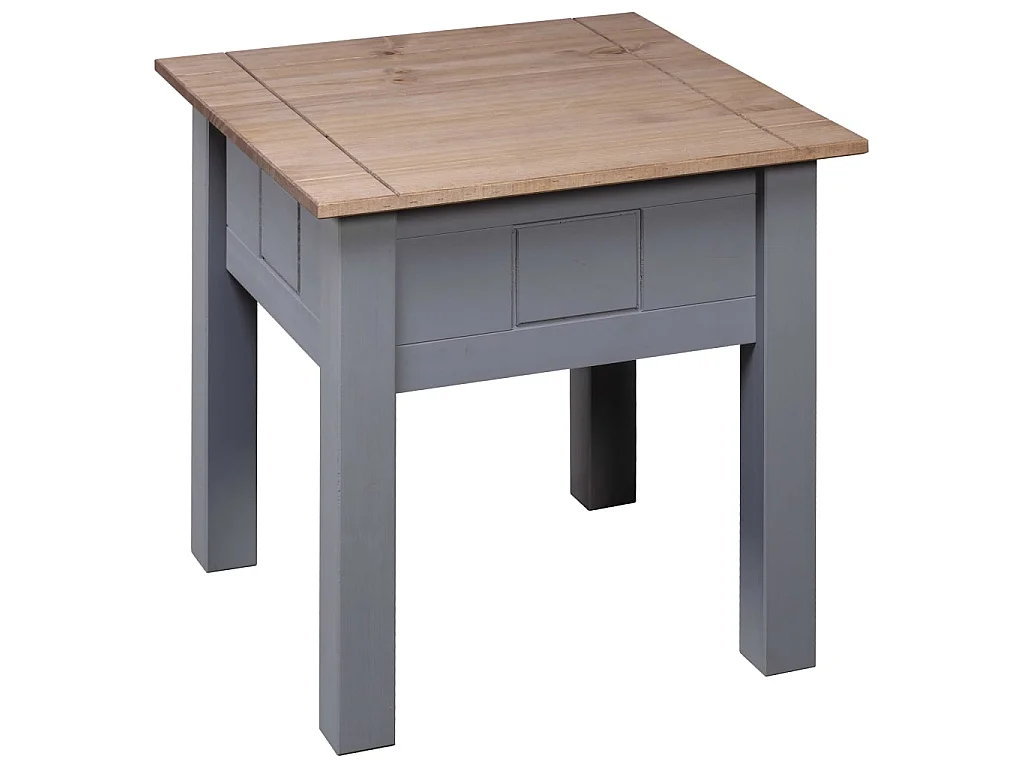 Table de chevet Gris 50,5x50,5x52,5 cm Pin Gamme Panama