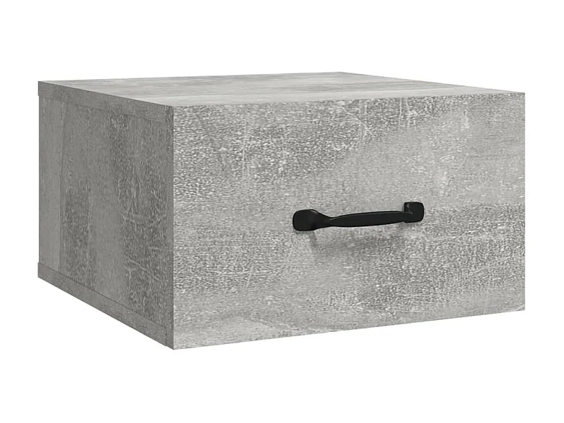 Comodino sospeso Grigio cemento 35x35x20 cm