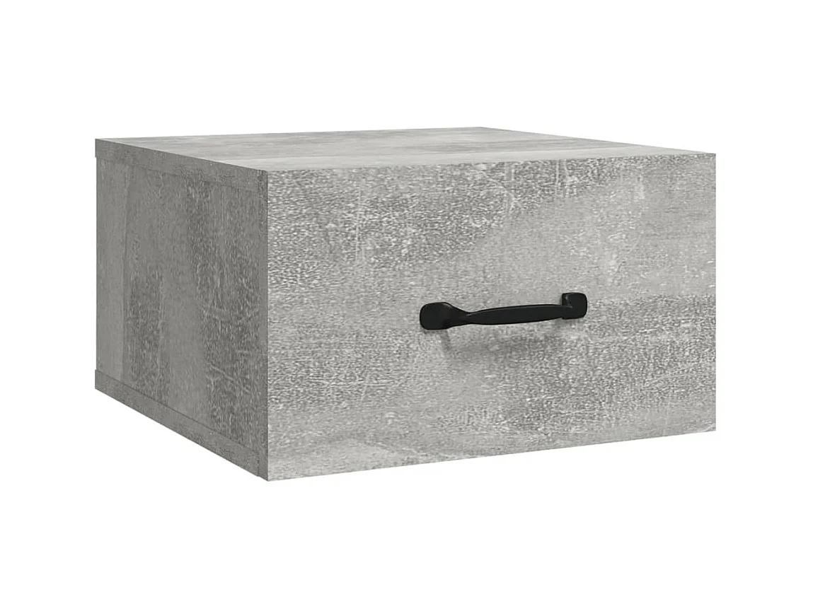 Table de chevet murale Gris béton 35x35x20 cm