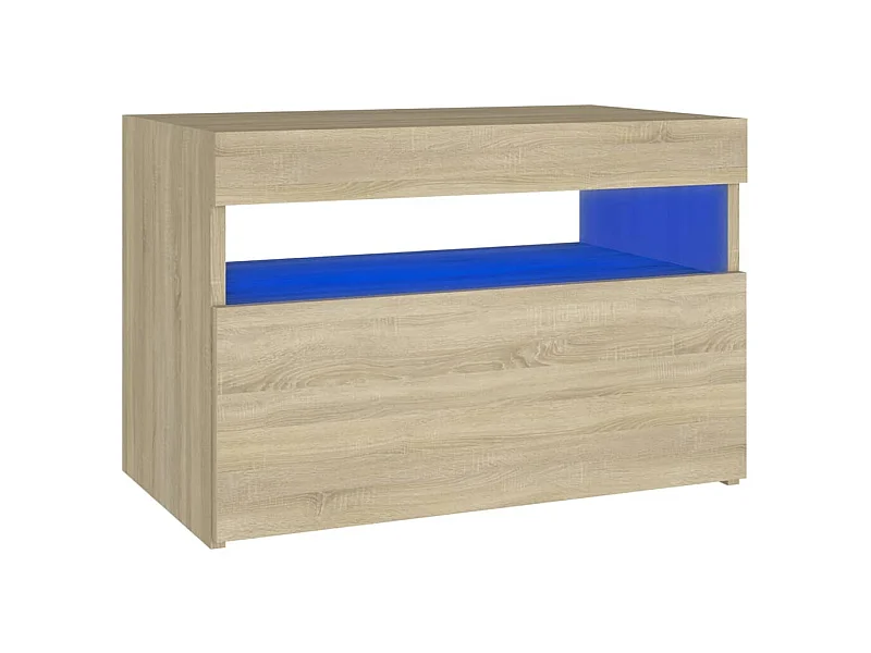 Mesa de cabeceira com luzes LED carvalho sonoma 60x35x40 cm