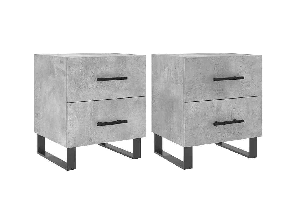 Nachtkastjes 2st betongrijs 40x35x47,5cm samengesteld hout