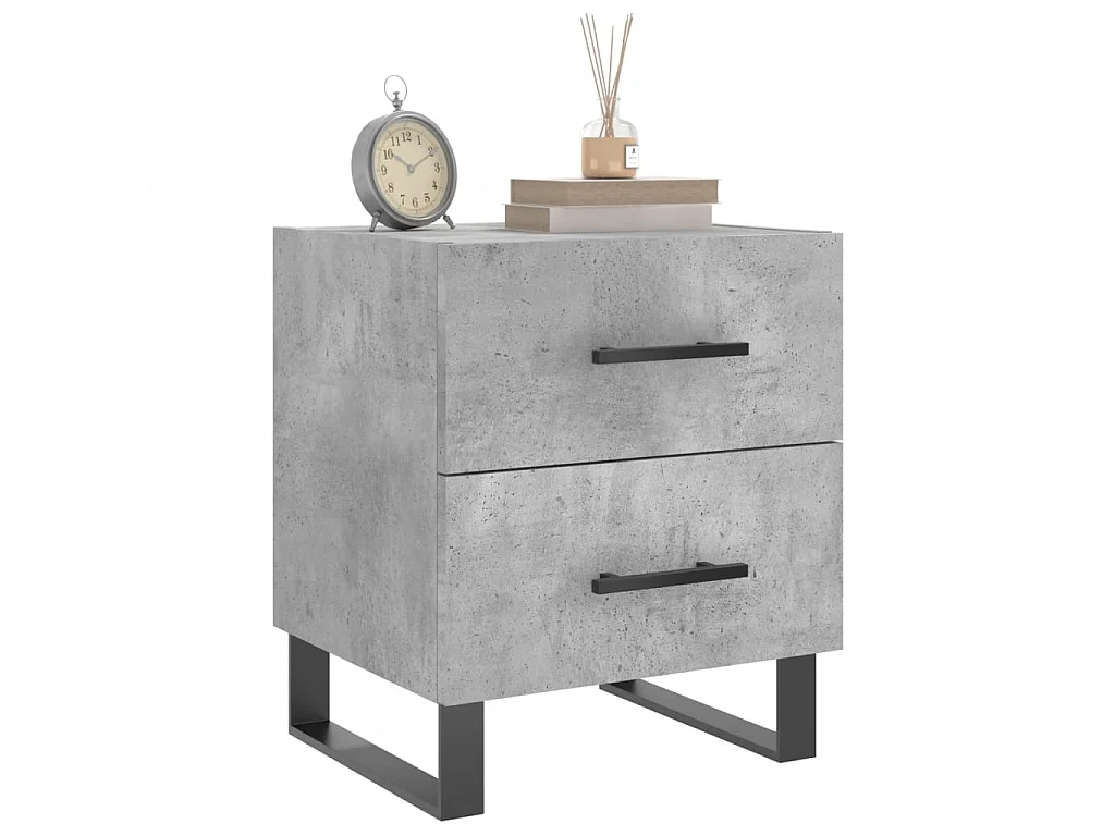 Comodini 2 pezzi grigio cemento 40x35x47,5 cm in MDF