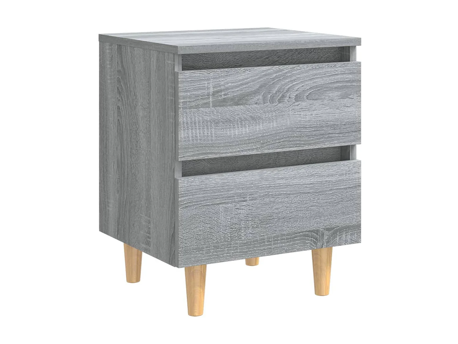 Comodini gambe in legno 2 pz Sonoma grigio 40x35x50 cm