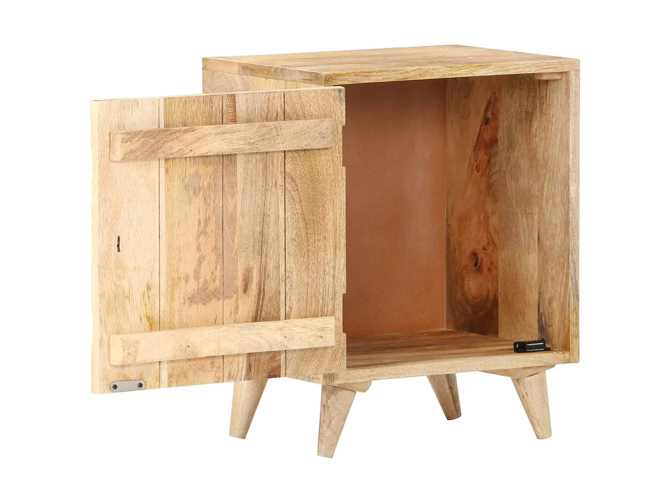 Table de chevet sculptée 40x30x50 cm Bois de manguier massif