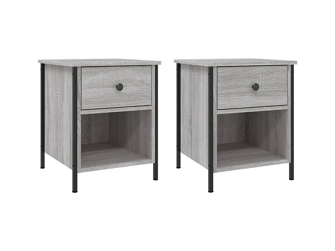 Comodini 2 pezzi sonoma grigio 40x42x50 cm in MDF