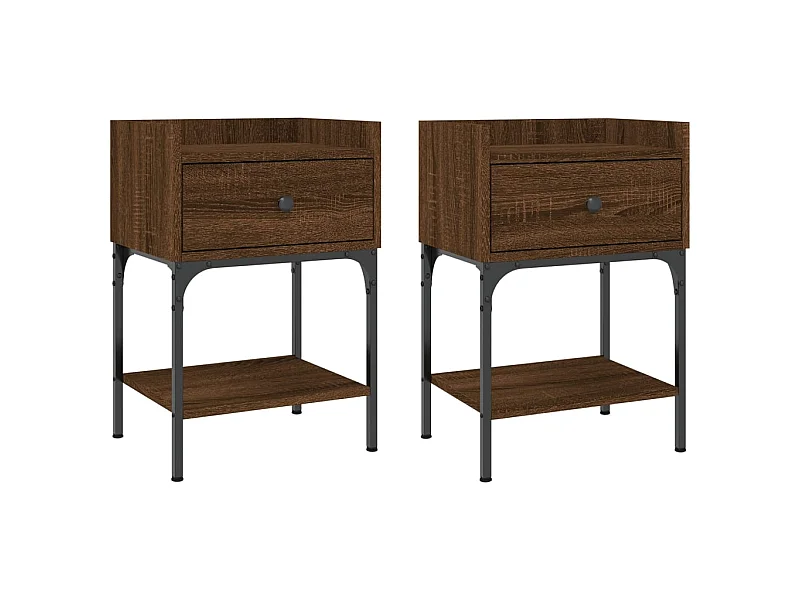 Comodini 2 pezzi in rovere marrone 40,5x31x60 cm in MDF