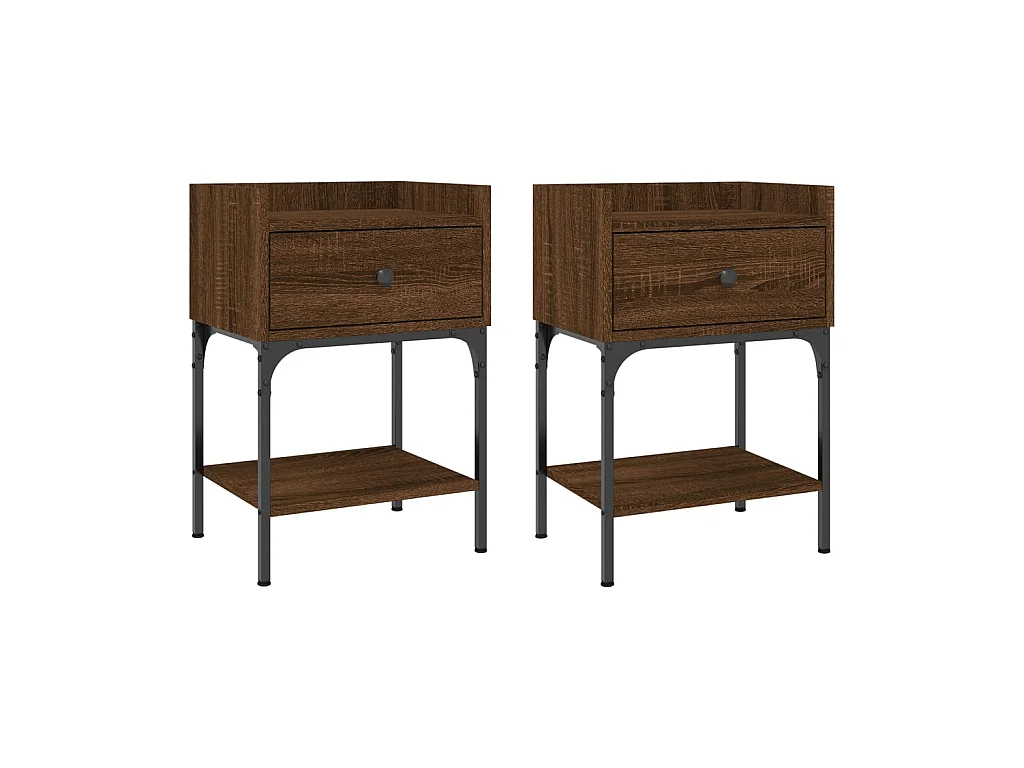 Tables de chevet 2pcs chêne brun 40,5x31x60cm bois d’ingénierie