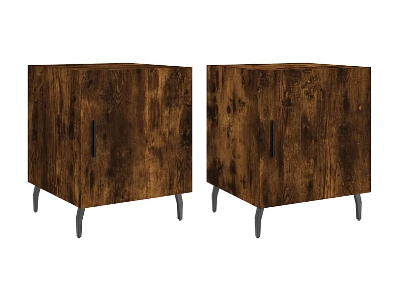 Comodini 2 pezzi rovere affumicato 40x40x50 cm in multistrato