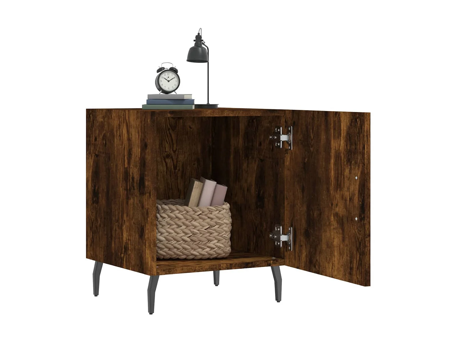 Comodini 2 pezzi rovere affumicato 40x40x50 cm in multistrato