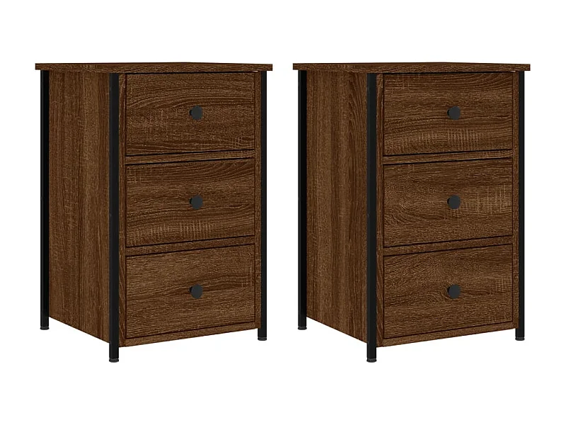 Mesitas de noche 2 piezas roble marrón 40x36x60cm Madera contrachapada