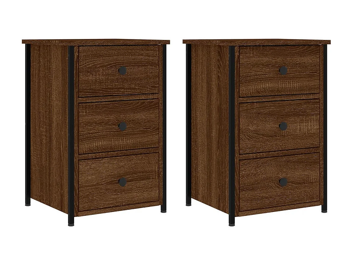 Tables de chevet 2pcs chêne marron 40x36x60cm Bois d'ingénierie