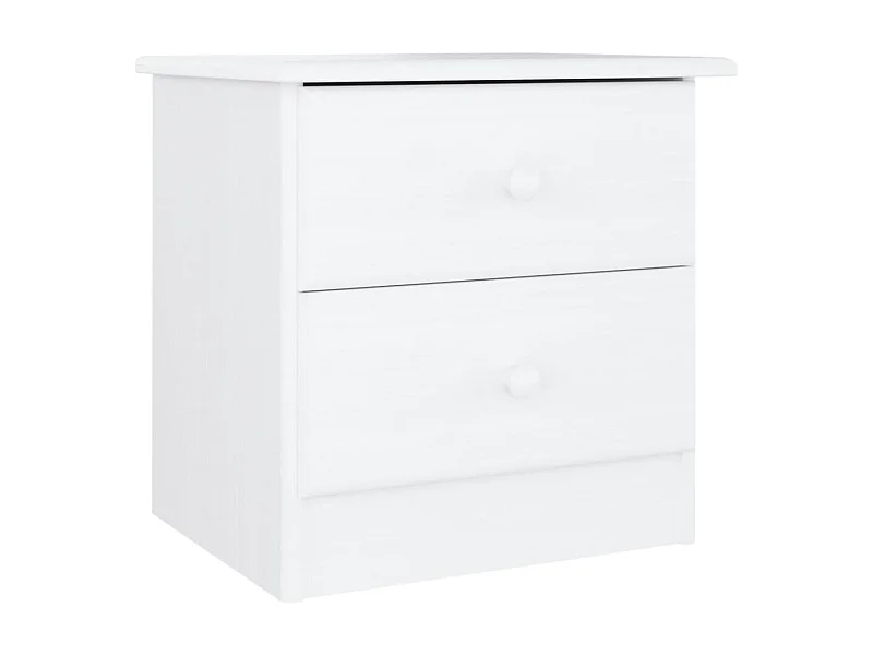 Comodino ALTA bianco 43x35x40,5 cm in legno massello di pino