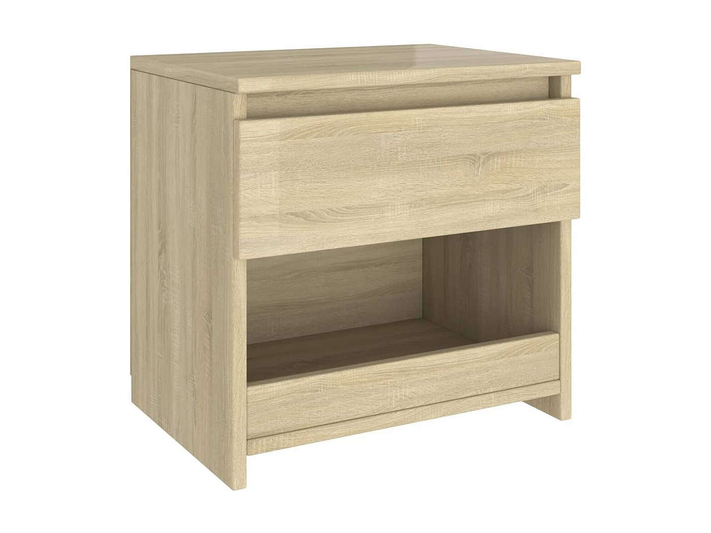 Table De Chevet Chêne Marron 60x35,5x45 Cm - Meuble De Rangement Avec Tiroirs Design Élégant