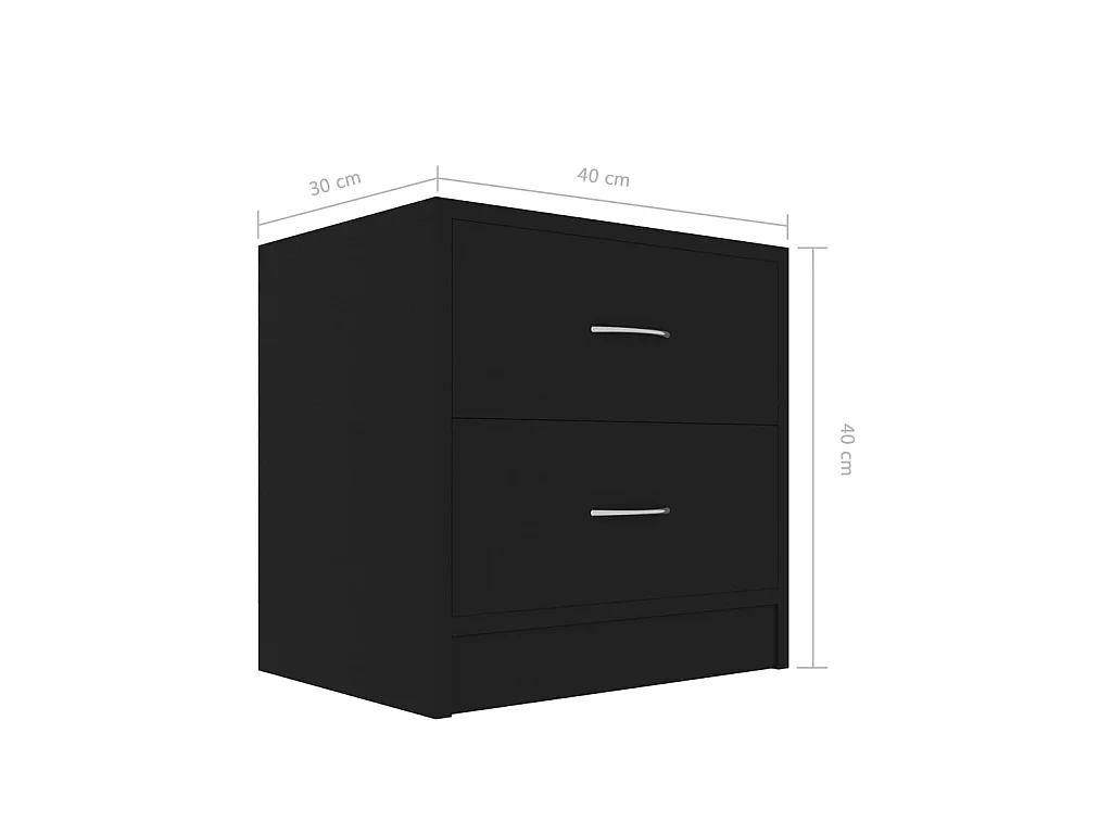 Table de chevet Noir 40 x 30 x 40 cm Aggloméré