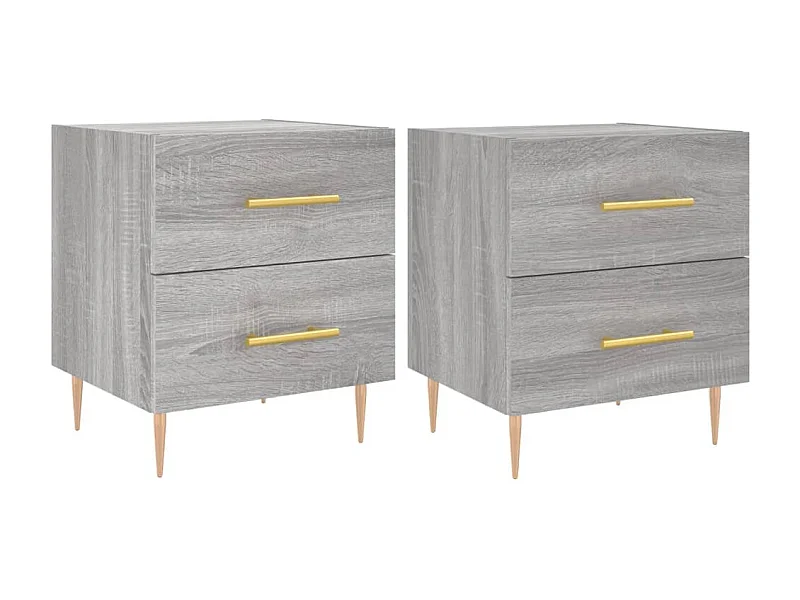 Tables de chevet 2 pcs sonoma gris 40x35x47,5 cm
