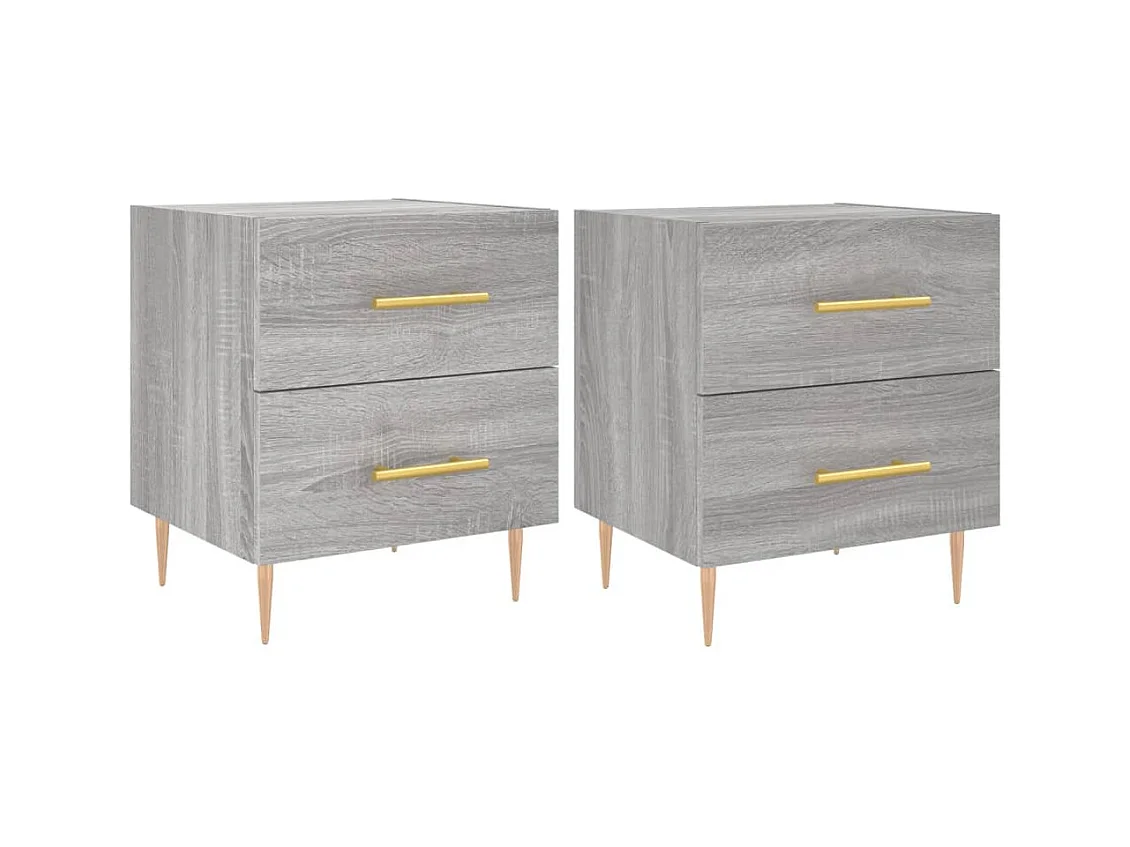 Tables de chevet 2 pcs sonoma gris 40x35x47,5 cm