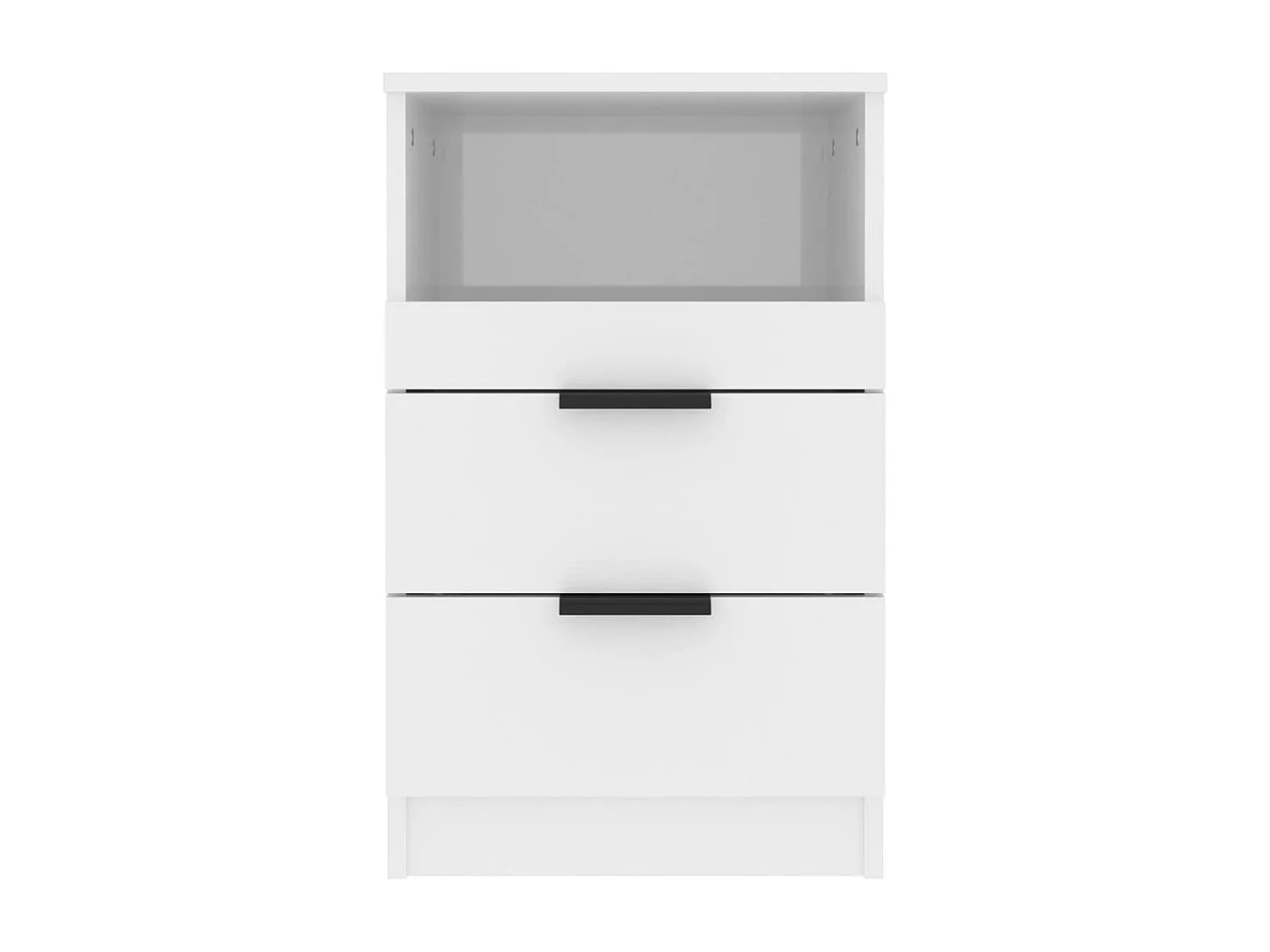 Tables de chevet 2 pcs Blanc brillant Bois d'ingénierie