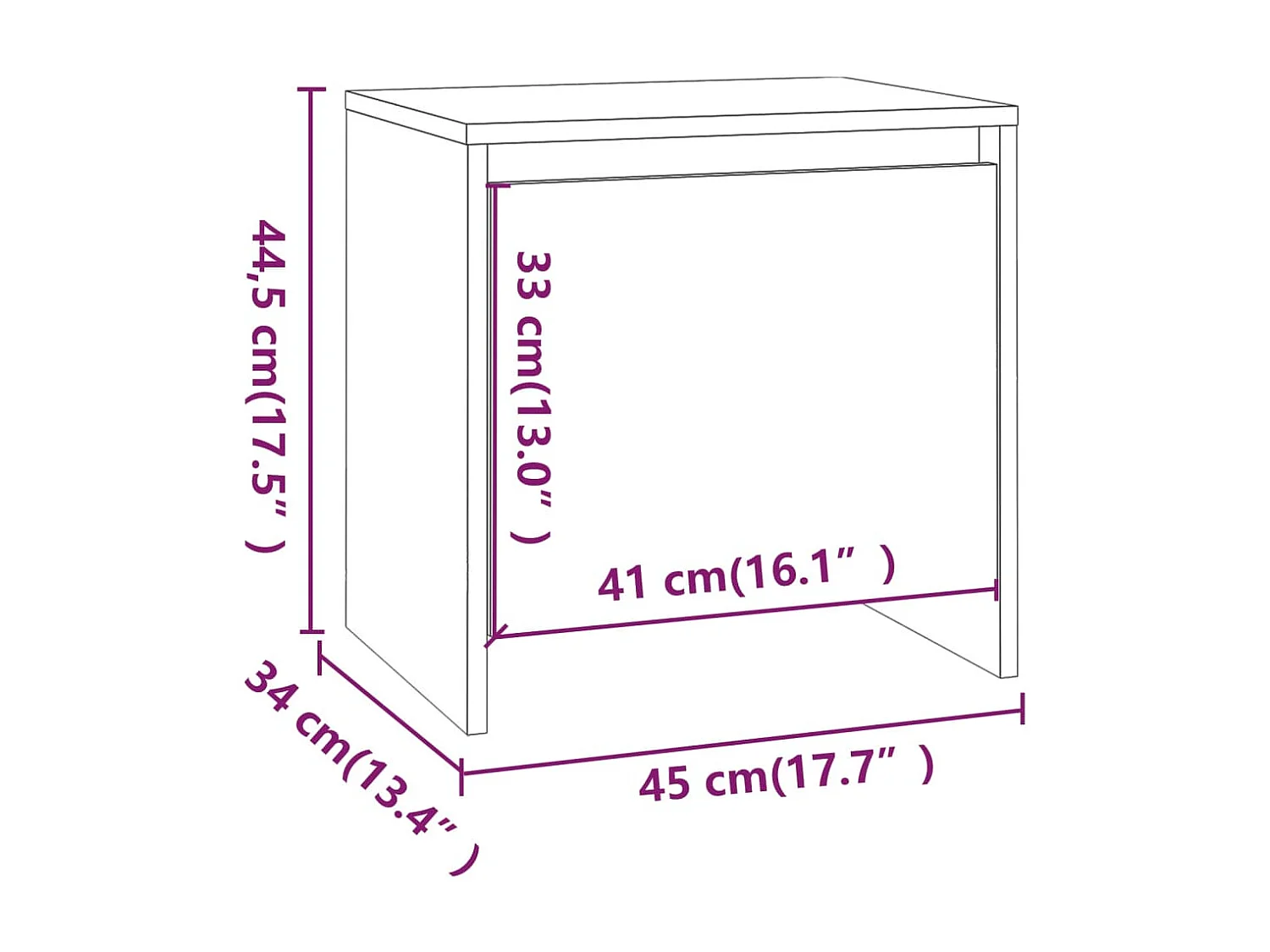 Table de chevet Sonoma gris 45x34x44,5 cm Aggloméré