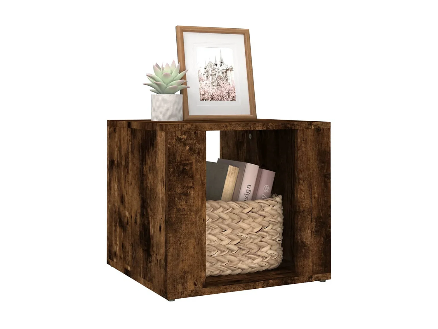 Comodino Rovere affumicato 41x40x36 cm MDF