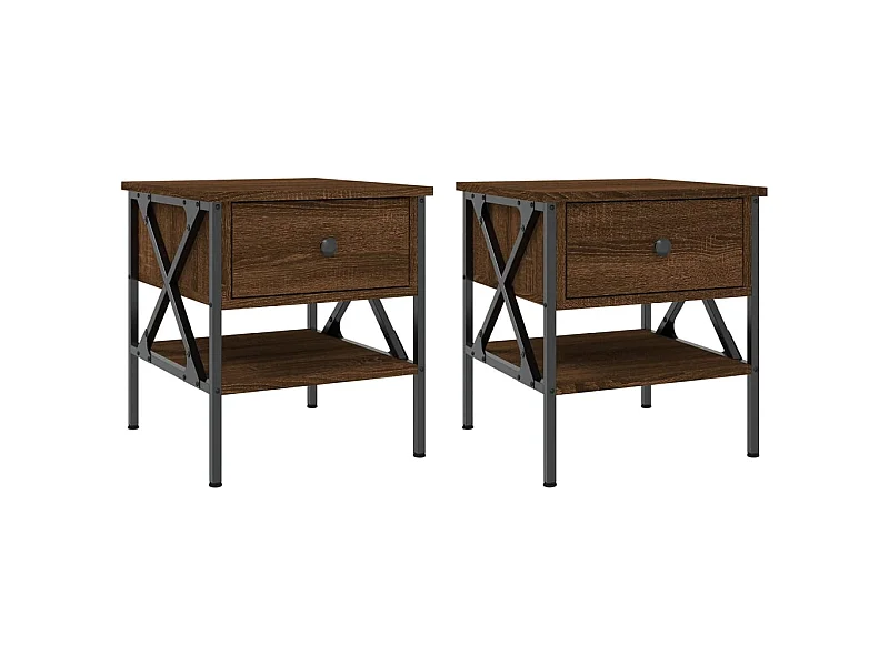 Tables de chevet 2 pcs chêne marron 40x42x45 cm bois ingénierie
