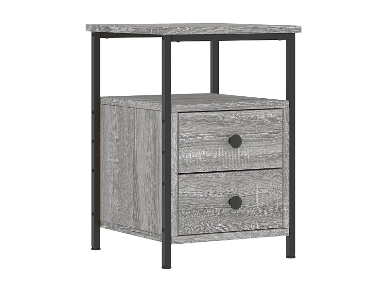 Sonoma grauer Nachttisch 34x35,5x50 cm, Holzwerkstoff