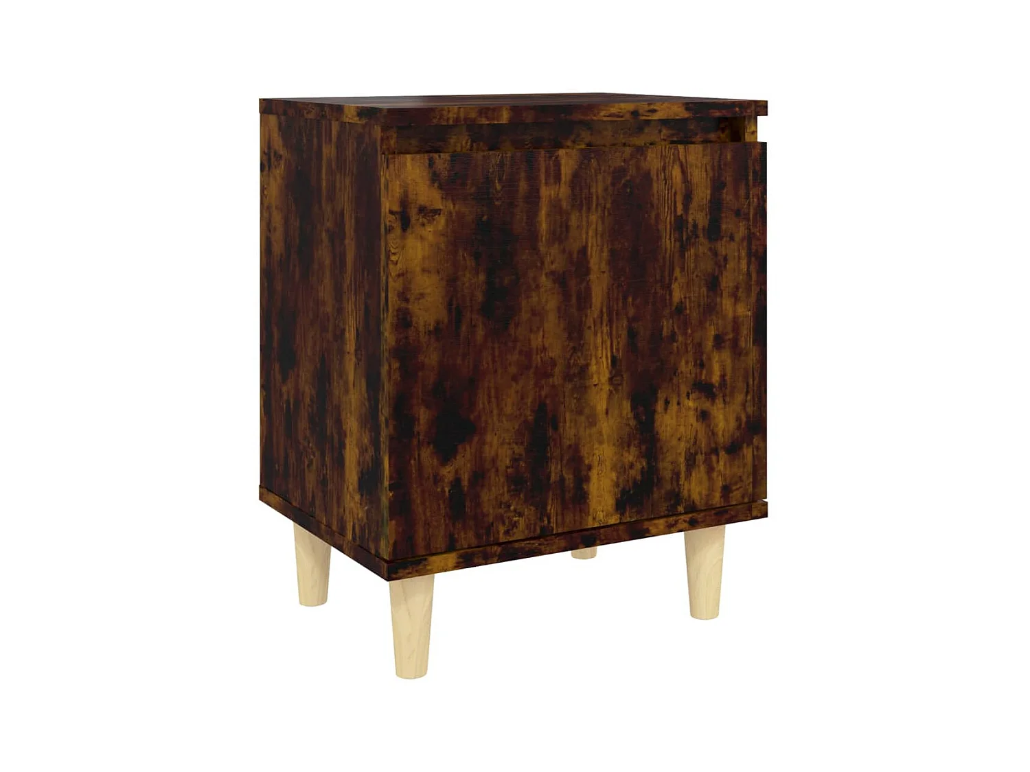 Comodino con gambe in legno Rovere affumicato 40x30x50 cm