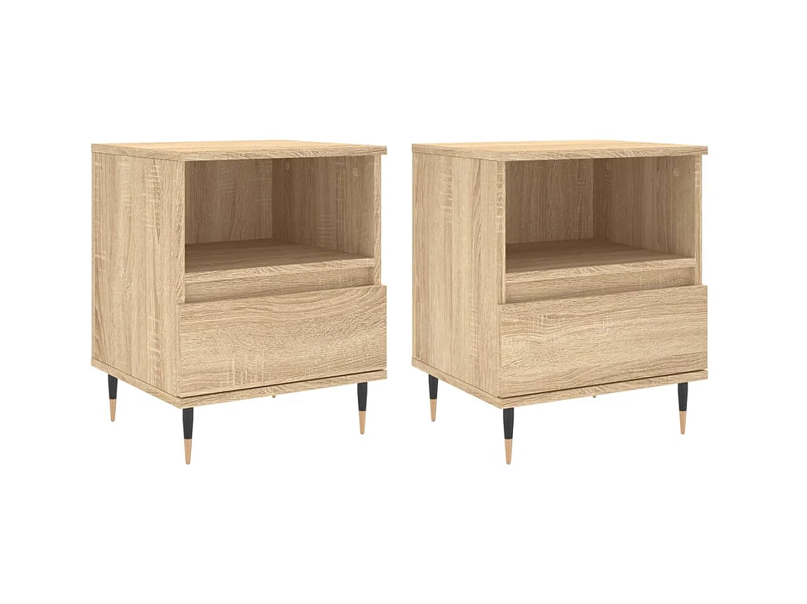 Tables de chevet 2 pcs chêne sonoma 40x35x50 cm bois ingénierie