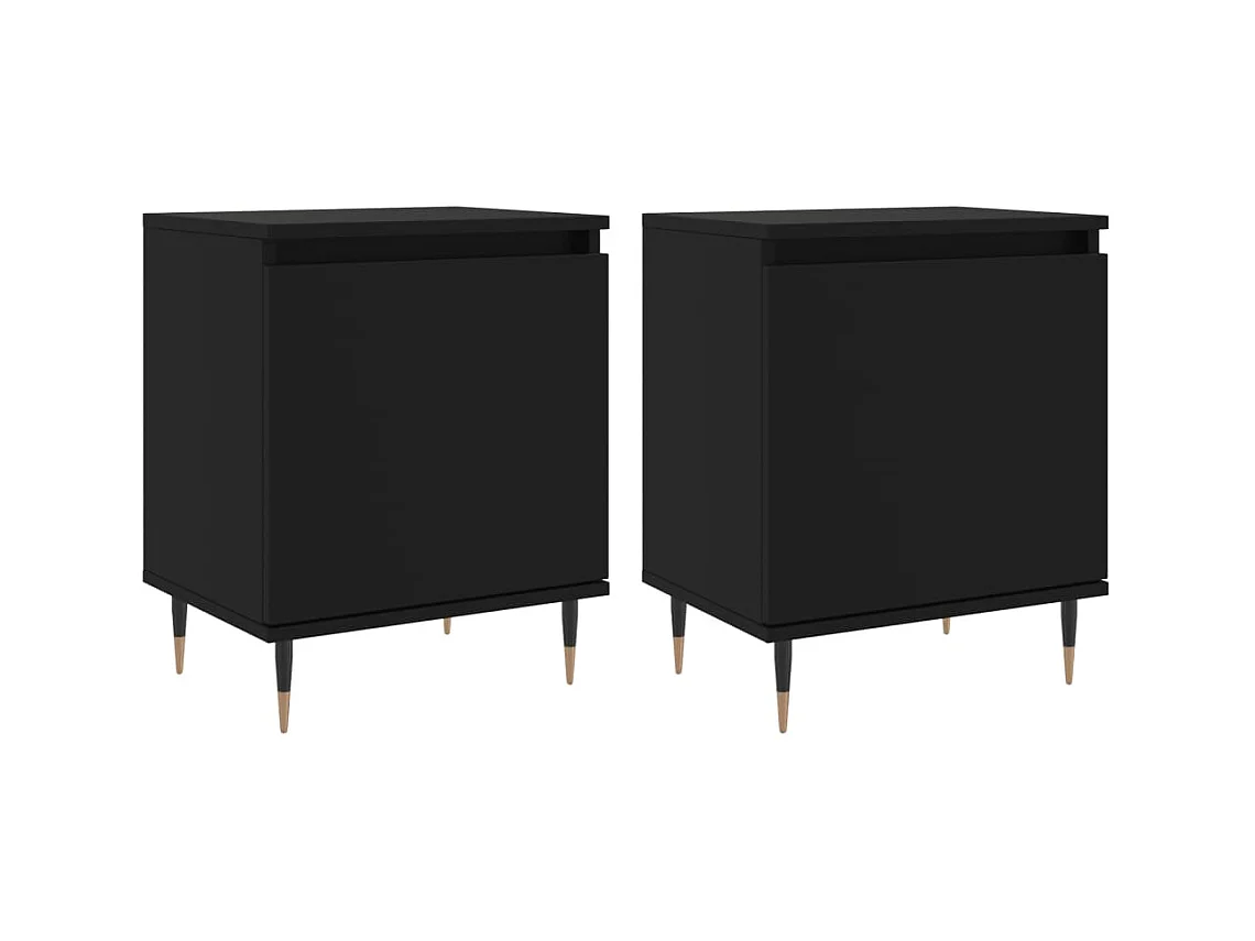 Tables de chevet 2 pcs noir 40x30x50 cm bois d'ingénierie