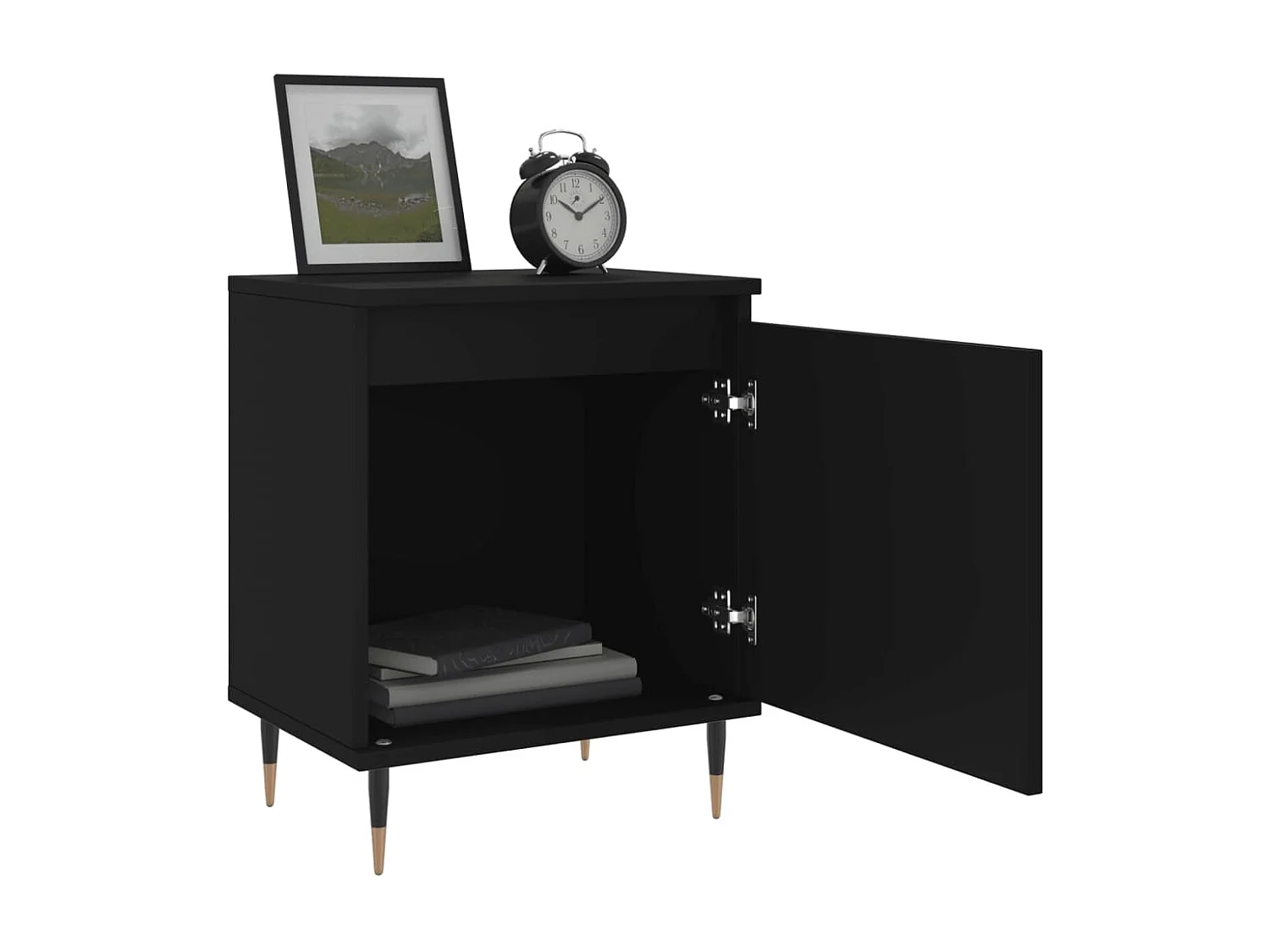 Tables de chevet 2 pcs noir 40x30x50 cm bois d'ingénierie