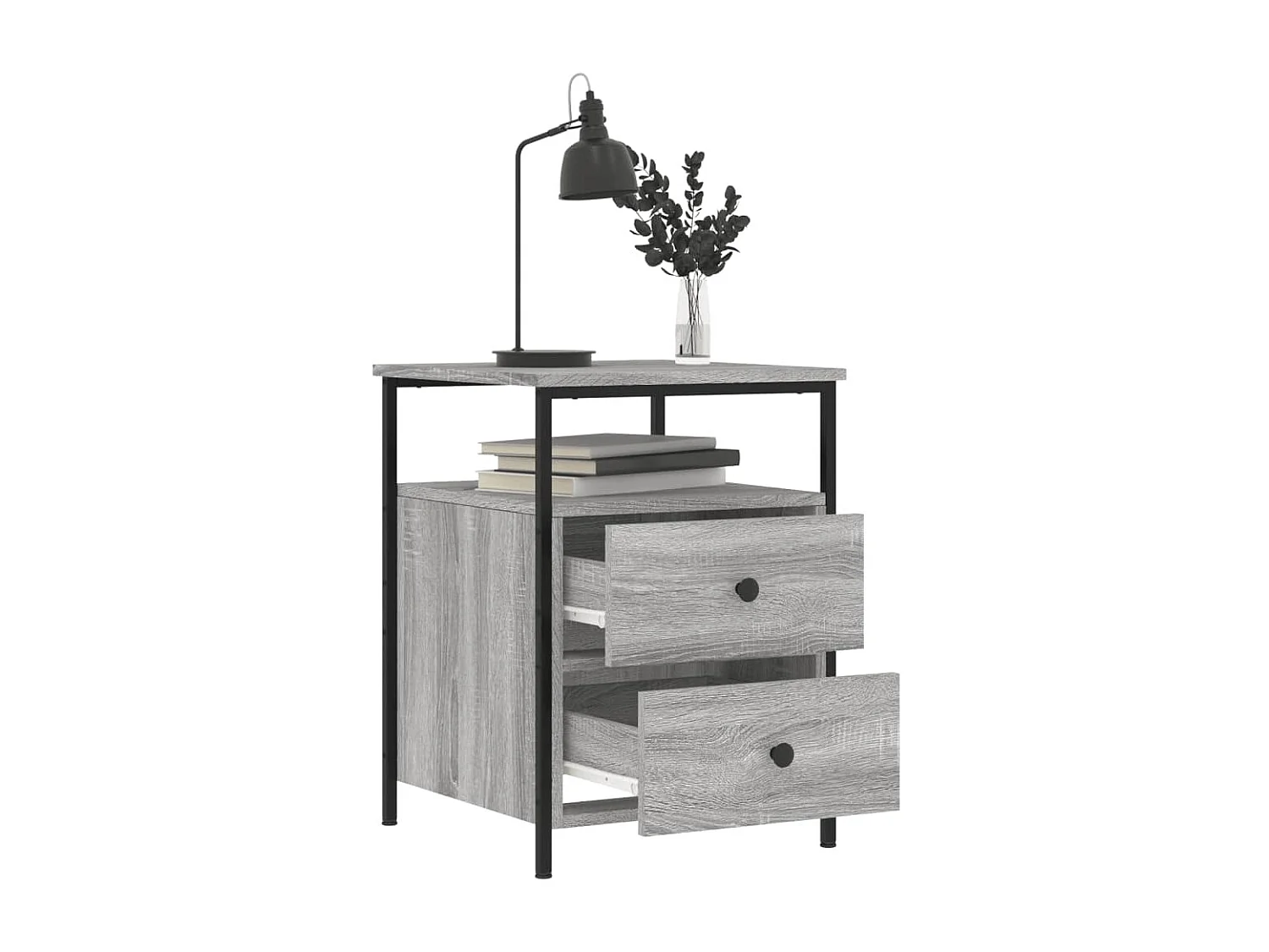 Table de chevet sonoma gris 44x45x60 cm bois d'ingénierie