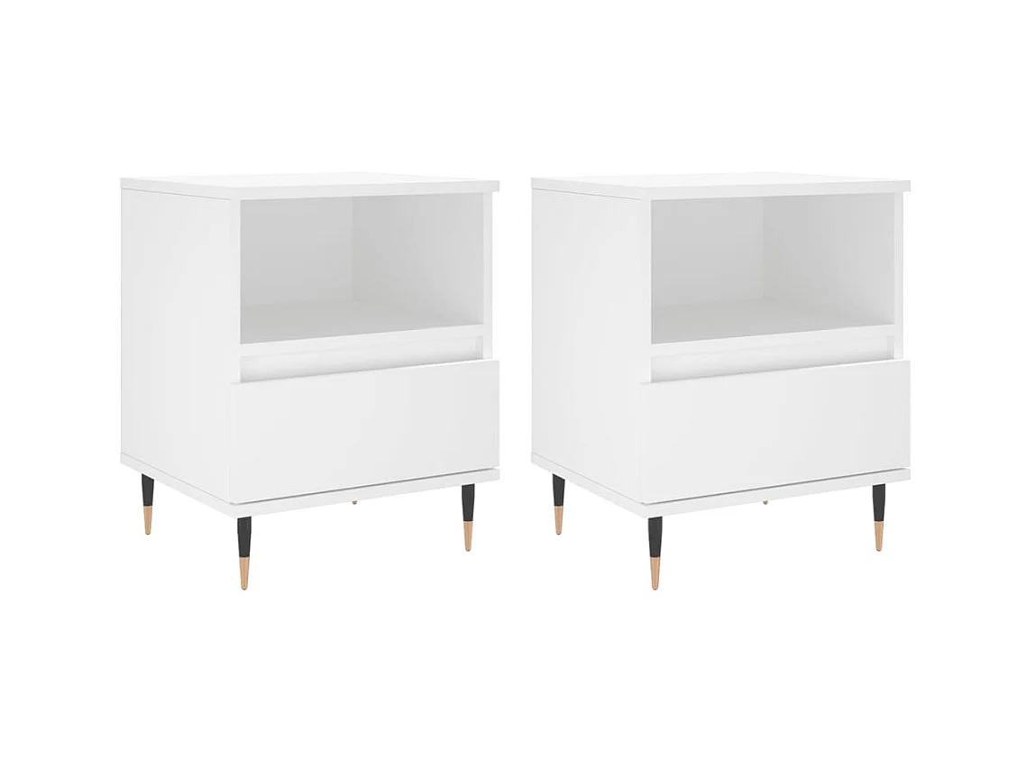 Comodini 2 pezzi bianco 40x35x50 cm in MDF