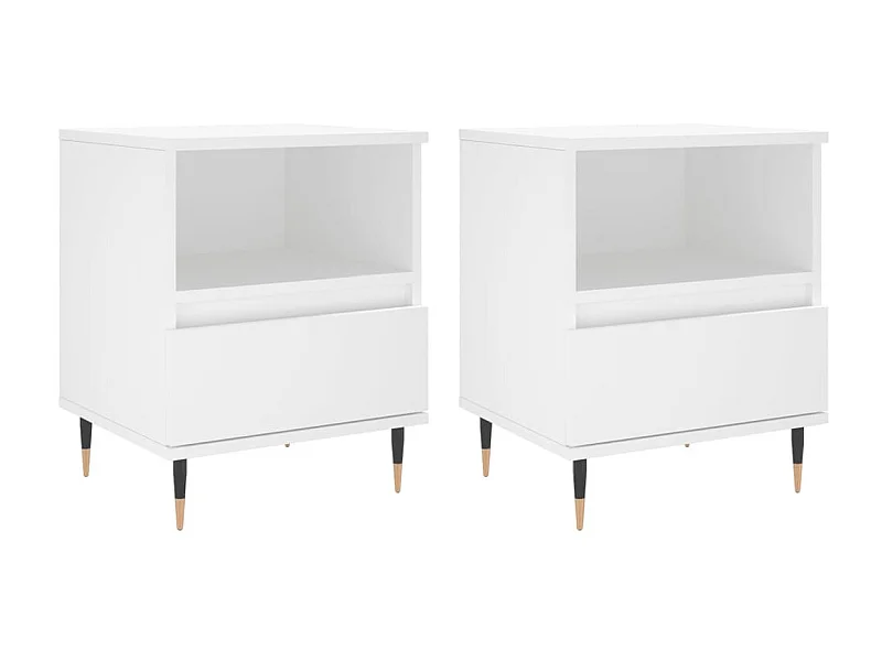 Comodini 2 pezzi bianco 40x35x50 cm in MDF
